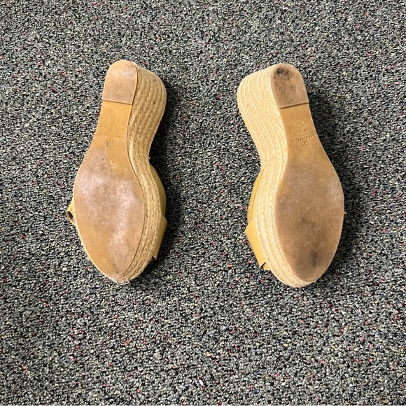 VALENTINO Mustard Yellow Bow Espadrilles Wedge Sandal Platform Shoe US 6.5 EU 37 - Picture 14 of 16